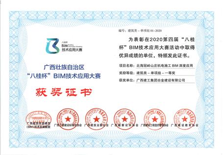 喜訊！公司榮獲“八桂杯”BIM技術應用大賽一等獎