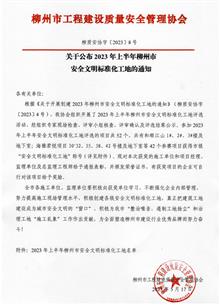 【喜訊】冶建公司7個項目榮獲柳州市安全文明標(biāo)準(zhǔn)化工地